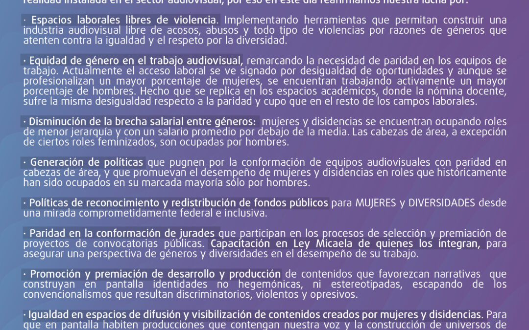 Comunicado en el marco del 8M