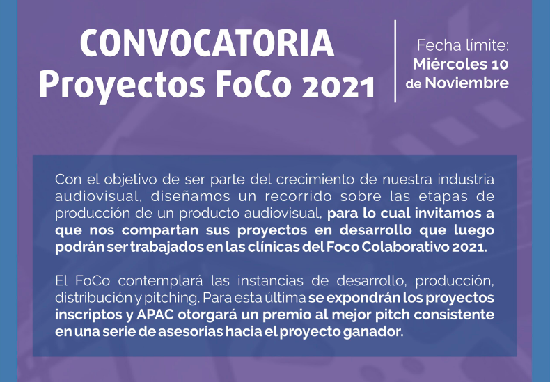 Convocatoria de Proyectos para el FoCo 2021