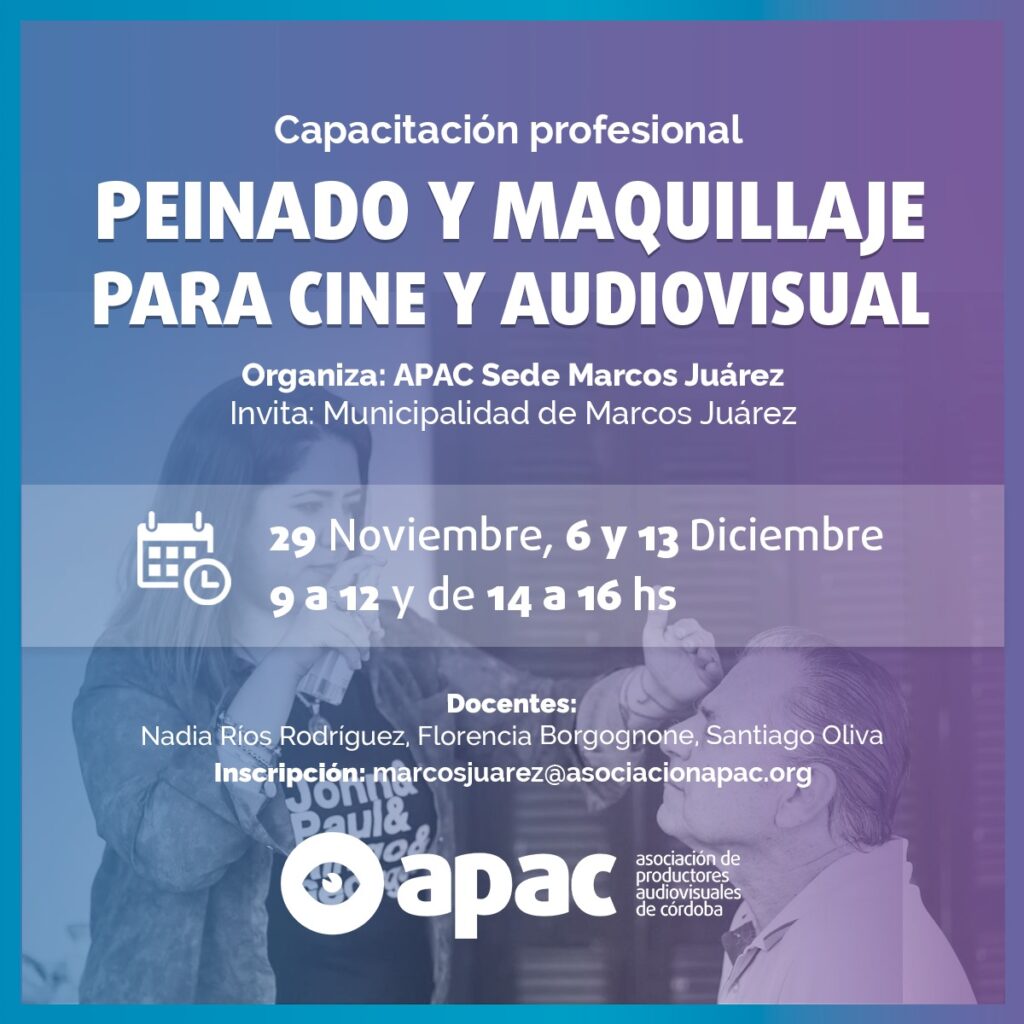 Capacitación profesional: Peinado y maquillaje para cine y audiovisual