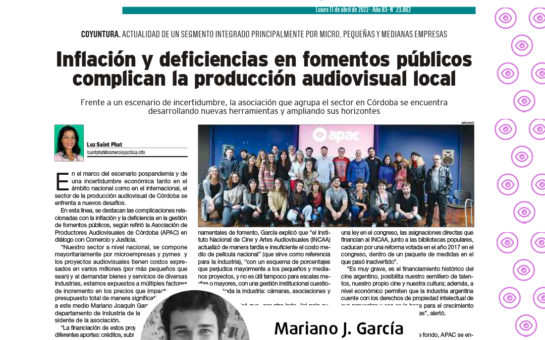 Nota a Mariano García para Diario Comercio y Justicia