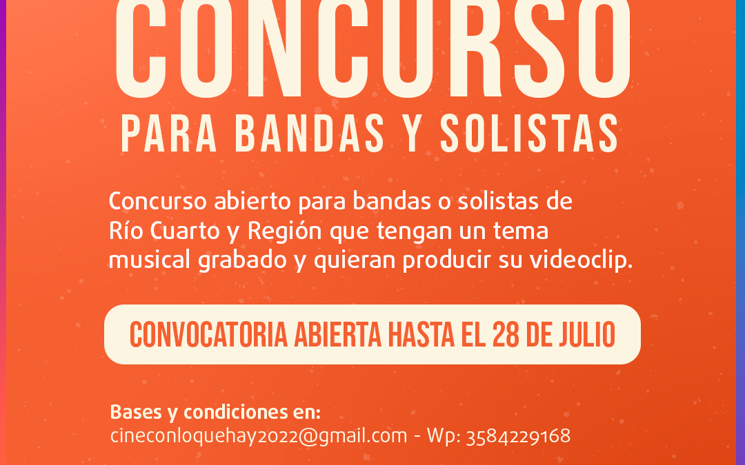 Convocatoria para bandas y solistas de Río Cuarto y región Oeste
